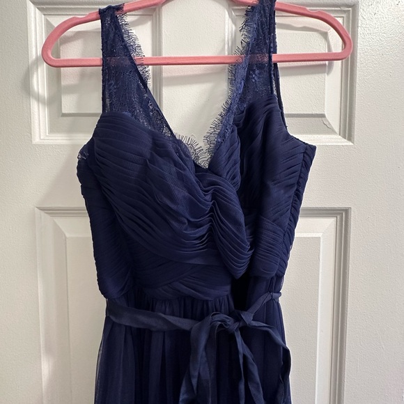 Anthropologie Dresses & Skirts - Anthropology Hitherto lace formal navy dress. Size 12 worn once. Dry cleaned.